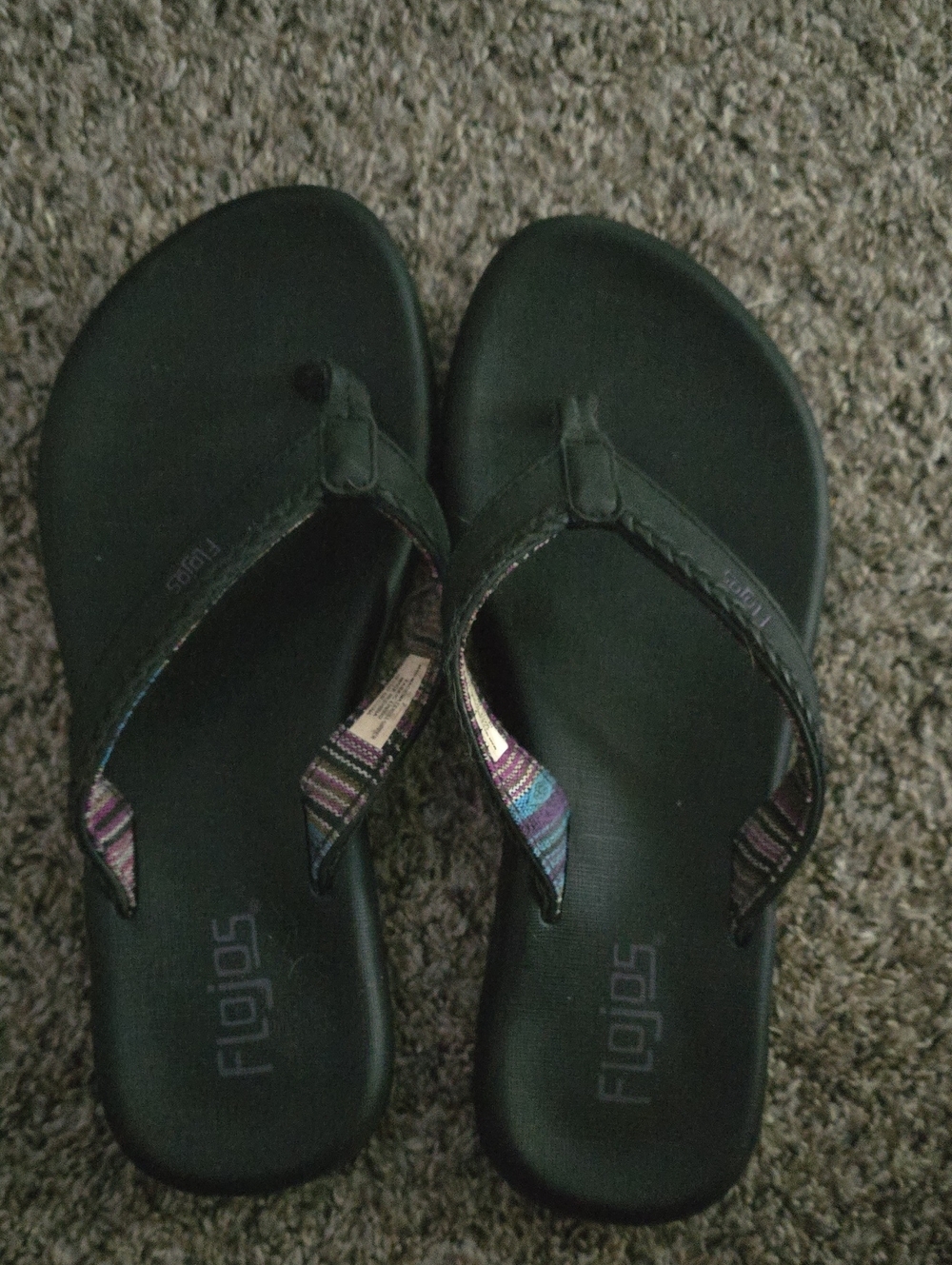 Flojos Black Sandal with Purple Accent Strap